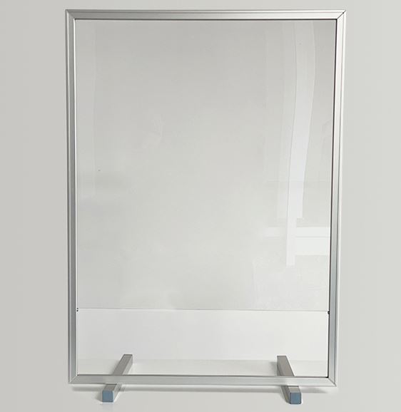 Spuckschutz "ALU" hoch mit Durchreiche