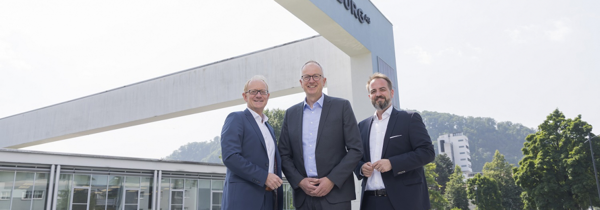 DI Herwig Struber,MSC, Präs. Bgm. Manfred Sampl, MMag., E.M.B.L.-HSG Michael Baminger